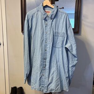 Wrangler Light Blue Casual Button Down Denim Shirt